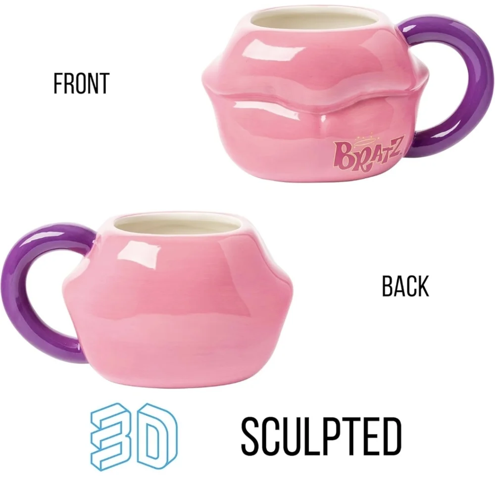 Silver Buffalo Bratz Lips Ceramic 3D Sculpted Mug, 20 Ounces
